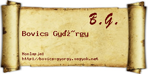 Bovics György névjegykártya